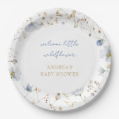 赤ちゃんシャワーの途中に小さな野花がある ペーパープレート (正面)