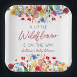 赤ちゃんシャワーの途中に小さな野花がある ペーパープレート<br><div class="desc">これは赤ちゃんシャワー紙プレートの途中にある小さな野花だ！</div>