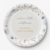 赤ちゃんシャワーの途中に小さな野花がある ペーパープレート (正面)