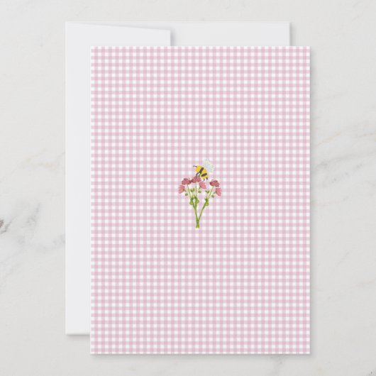 赤ちゃんシャワーの途中に小さな野花がある 招待状 (裏面)