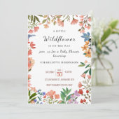 赤ちゃんシャワーの途中に小さな野花がある 招待状 (スタンド正面)