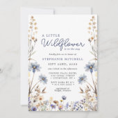赤ちゃんシャワーの途中に小さな野花がある 招待状 (正面)