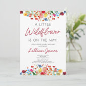 赤ちゃんシャワーの途中に小さな野花がある 招待状 (スタンド正面)