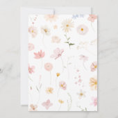 赤ちゃんシャワーの途中に小さな野花がある 招待状 (裏面)