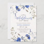 赤ちゃんシャワーの途中に小さな野花がある 招待状 (正面)