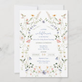 赤ちゃんシャワーの途中に小さな野花がある 招待状 (正面)