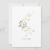 赤ちゃんシャワーの途中に小さな野花がある 招待状 (裏面)