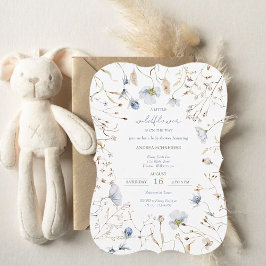 赤ちゃんシャワーの途中に小さな野花がある 招待状