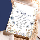 赤ちゃんシャワーの途中に小さな野花がある 招待状