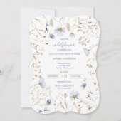 赤ちゃんシャワーの途中に小さな野花がある 招待状 (正面)