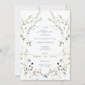 赤ちゃんシャワーの途中に小さな野花がある 招待状 (正面)