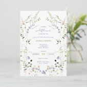 赤ちゃんシャワーの途中に小さな野花がある 招待状 (スタンド正面)