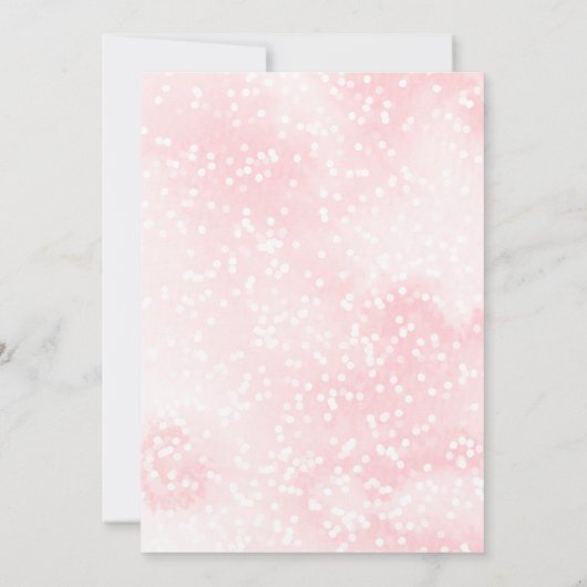 赤ちゃんシャワーの途中に少し雪の結晶がある 招待状 (裏面)