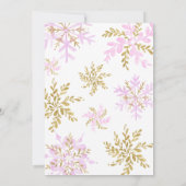 赤ちゃんシャワーの途中に少し雪の結晶がある 招待状 (裏面)