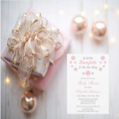 赤ちゃんシャワーの途中に少し雪の結晶がある 招待状