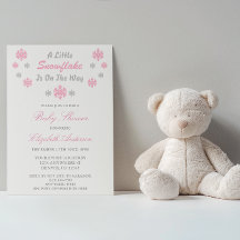 赤ちゃんシャワーの途中に少し雪の結晶がある