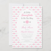 赤ちゃんシャワーの途中に少し雪の結晶がある 招待状 (正面)