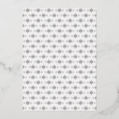 赤ちゃんシャワーの途中に少し雪の結晶がある 箔招待状 (裏面)