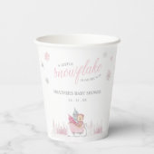 赤ちゃんシャワーの途中に少し雪の結晶がある 紙コップ (裏面)