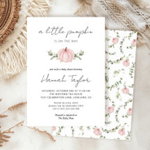 赤ちゃんシャワーの途中のピンクカボチャ