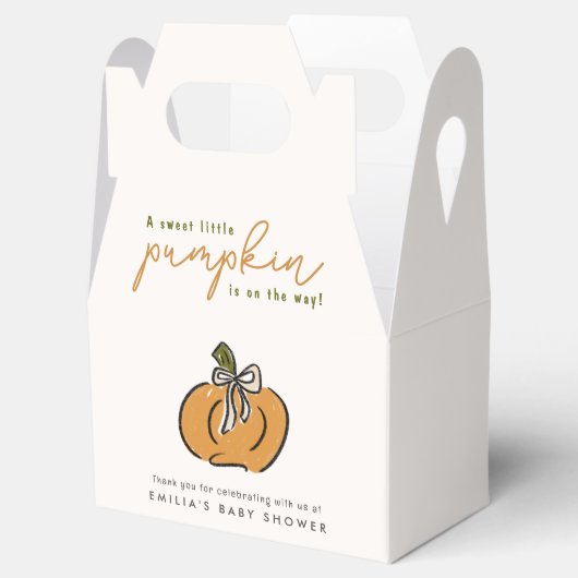 赤ちゃんシャワーの途中の小さなかぼちゃ フェイバーボックス (オープン)