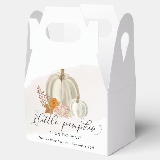 赤ちゃんシャワーの途中の小さなカボチャカスタマイズ フェイバーボックス (オープン)