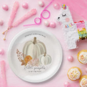 赤ちゃんシャワーの途中の小さなカボチャカスタマイズ ペーパープレート (パーティー)