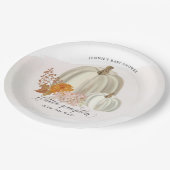 赤ちゃんシャワーの途中の小さなカボチャカスタマイズ ペーパープレート (アングル)