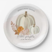 赤ちゃんシャワーの途中の小さなカボチャカスタマイズ ペーパープレート (正面)