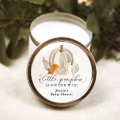 赤ちゃんシャワーの途中の小さなカボチャカスタマイズ ラウンドシール