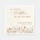 赤ちゃんシャワーの途中の小さなワイルドフラワー スタンダードカクテルナプキン (正面)