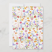 赤ちゃんシャワーの途中の小さなワイルドフラワー 招待状 (裏面)