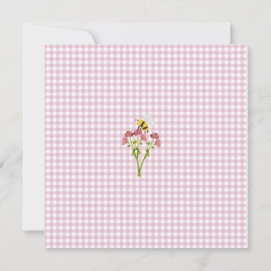赤ちゃんシャワーの途中の小さなワイルドフラワー（正方形） 招待状 (裏面)