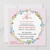 赤ちゃんシャワーの途中の小さなワイルドフラワー(正方形) 招待状 (正面)