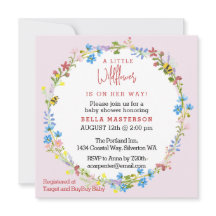 赤ちゃんシャワーの途中の小さなワイルドフラワー（正方形）