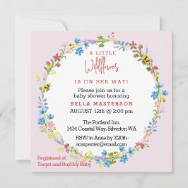赤ちゃんシャワーの途中の小さなワイルドフラワー（正方形） 招待状