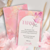 赤ちゃんシャワーの途中の小さな蝶 サンキューカード