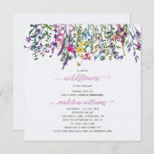 赤ちゃんシャワーの途中の小さな野草 招待状 (正面/裏面)