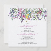 赤ちゃんシャワーの途中の小さな野草 招待状 (正面)