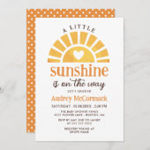 赤ちゃんシャワーの途中の少し太陽の光 招待状 (正面/裏面)