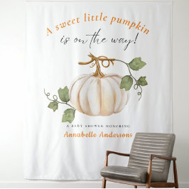 赤ちゃんシャワーの途中の甘い小さなかぼちゃ タペストリー