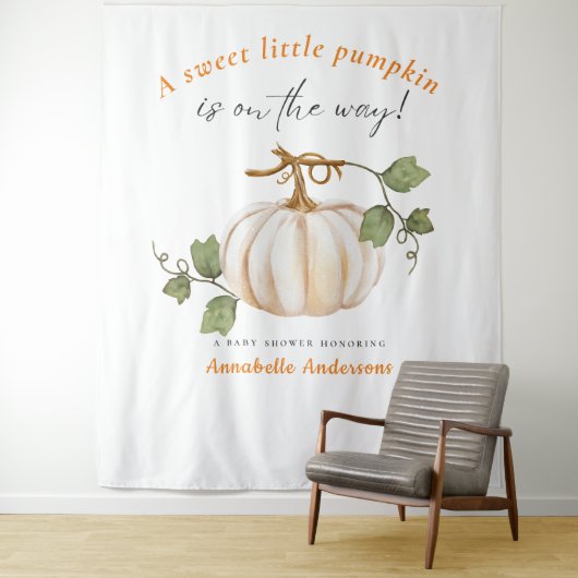 赤ちゃんシャワーの途中の甘い小さなかぼちゃ タペストリー (インサイチュ)