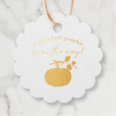 赤ちゃんシャワーの途中の甘い小さなかぼちゃ フェイバータグ (正面)