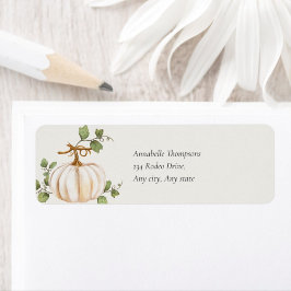 赤ちゃんシャワーの途中の甘い小さなかぼちゃ ラベル