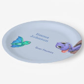 赤ちゃんシャワーの道の小さなディノ ペーパープレート (アングル)