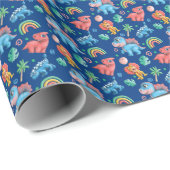 赤ちゃんシャワーの道の小さなディノ ラッピングペーパー (ロールコーナー)