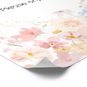 赤ちゃんシャワーの食べ物に小さな野花が行く ポスター (角)