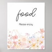 赤ちゃんシャワーの食べ物に小さな野花が行く ポスター (正面)