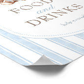 赤ちゃんシャワーの食べ物&ドリンクの看板を真摯に待つ ポスター (角)