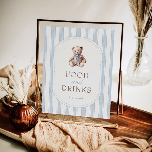 赤ちゃんシャワーの食べ物&ドリンクの看板を真摯に待つ ポスター